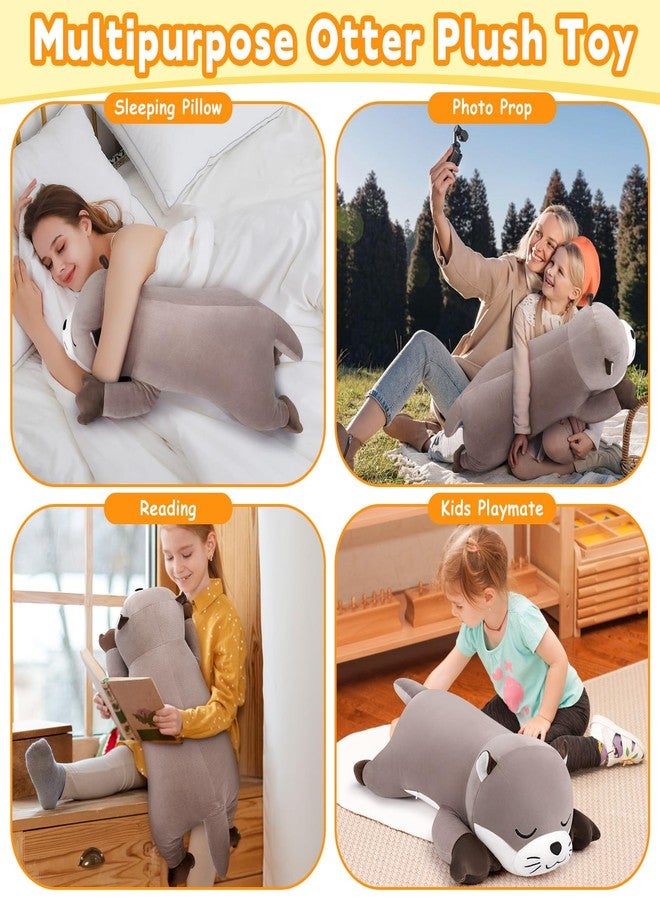 Auspicious beginning 30'' Giant Otter Plush Stuffed Animal- Otter Plush Pillow Plushies, Large Sleeping Body Pillow Plush Toy, Cute Hugging Stuffed Animal, Birthday Gifts for Kids Girls Boys - Image 5